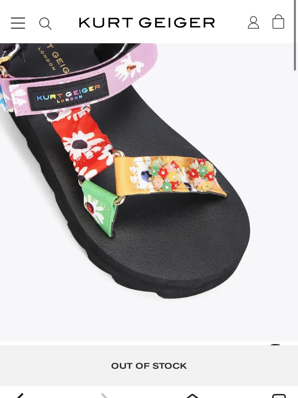 Kurt Geiger Multicolor Floral Beaded Strap Sandals
